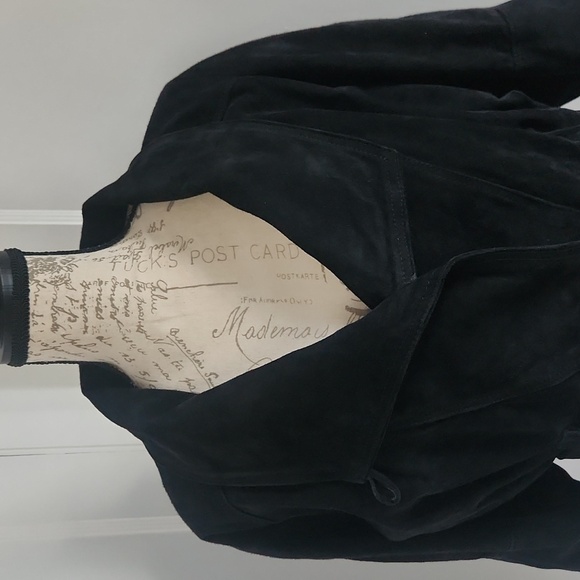 VERA PELLE VINTAGE SUEDE LEATHER CROPPED JACKET SIZE 42=10 usa - Picture 8 of 12